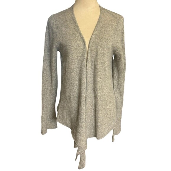 Chelsea & Theodore 100% Cashmere Womens L Gray Open Cardigan Knit Sweater - Picture 2 of 9